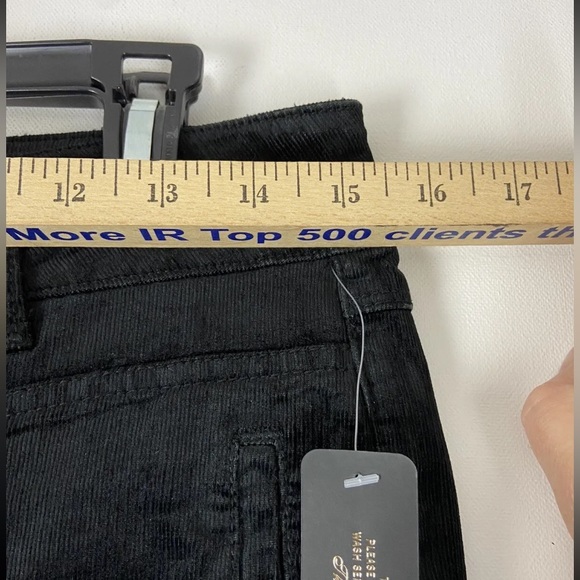 Bebe Black Velvet Cordoroy Bellbottom Bootcut Jeans Pants NEW Sz30x34 (sku44) - Picture 3 of 16